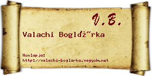 Valachi Boglárka névjegykártya
